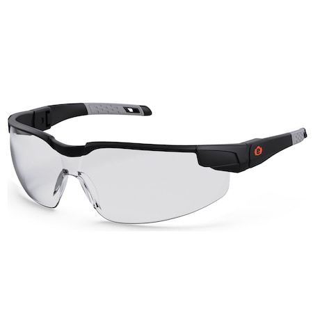 Ergodyne DELLENGER, Safety Glasses, Anti-Fog, Matte Black Frame, Half-Frame DELNGR-AF